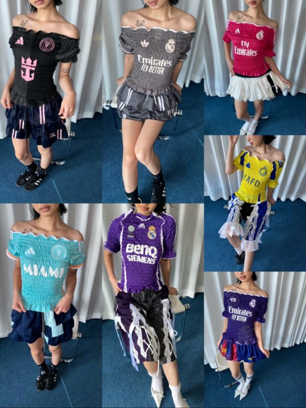 DIY stretch jersey/tight-fitting pleated soccer jersey/Custom women's jerseys
