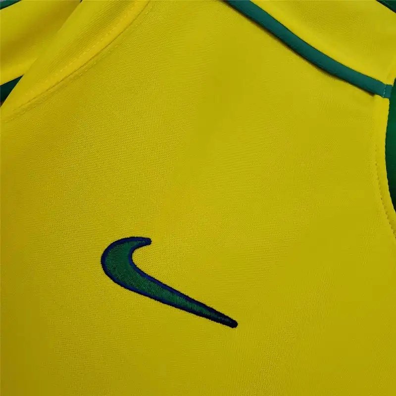 Brazil Retro Jersey Custom Home Soccer Jersey 1998