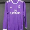 Real Madrid Authentic Retro Jersey Away Long Sleeve Soccer Shirt 2016/17
