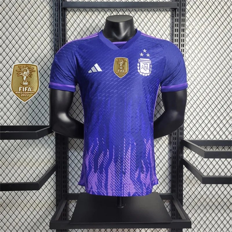 Argentina Authentic Soccer Jersey Away Shirt 2022 - World Cup Champion Edition 3 Stars
