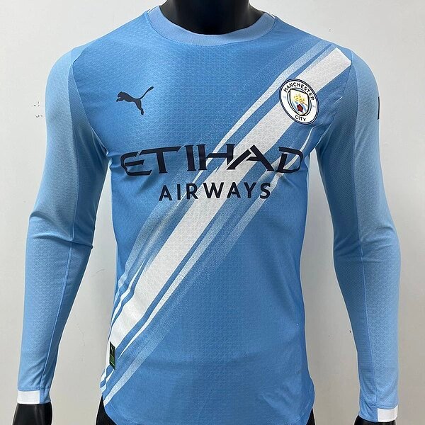 Manchester City Authentic Home Long Sleeve Football Jersey Shirt 2025/26
