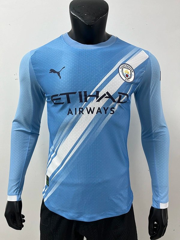 Manchester City Authentic Home Long Sleeve Football Jersey Shirt 2025/26