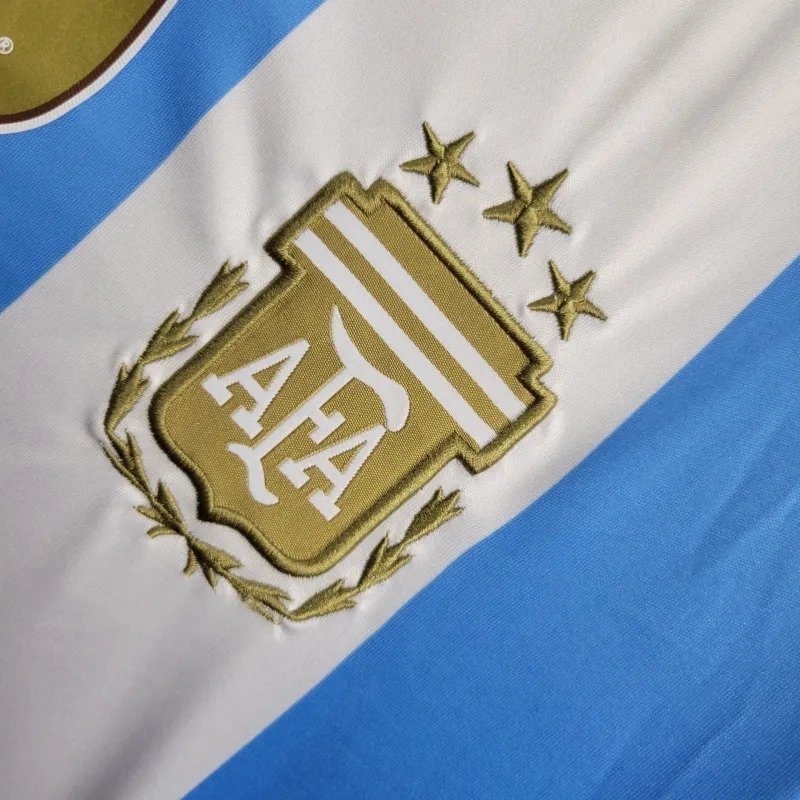 Argentina Soccer Jersey Home Custom Long Sleeve Shirt 2024