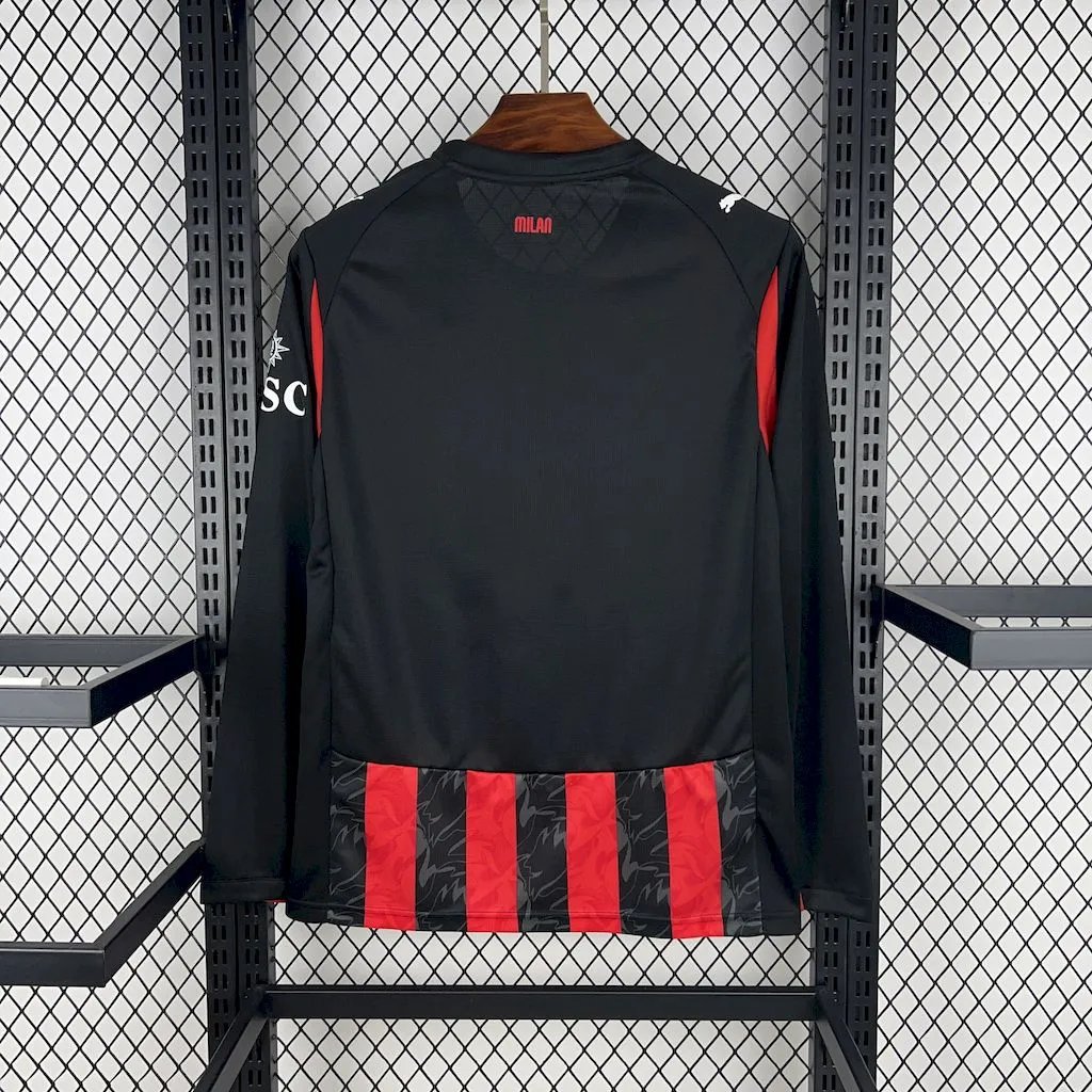 AC Milan Soccer Jersey Home Long Sleeves Custom Shirt 2025/26