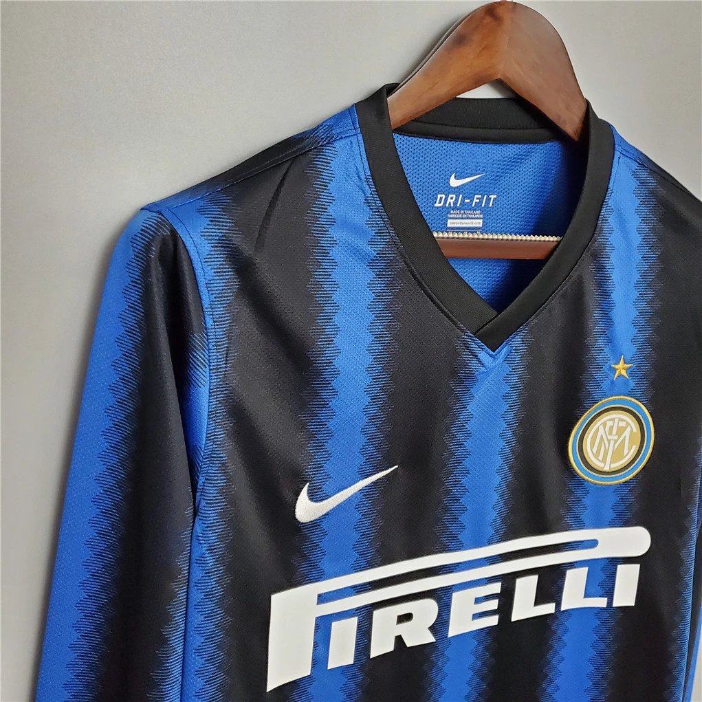 Inter Milan Jersey Custom Home Retro Soccer Jersey Long Sleeve 2010/11