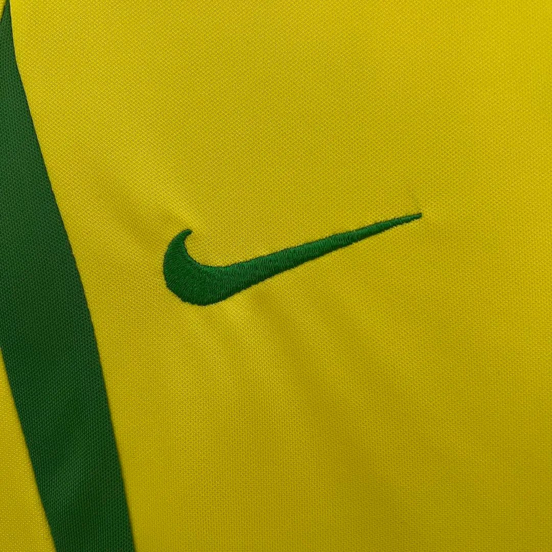 Brazil Retro Jersey Home Uniform Kids Kit Jersey+Shorts World Cup 2002