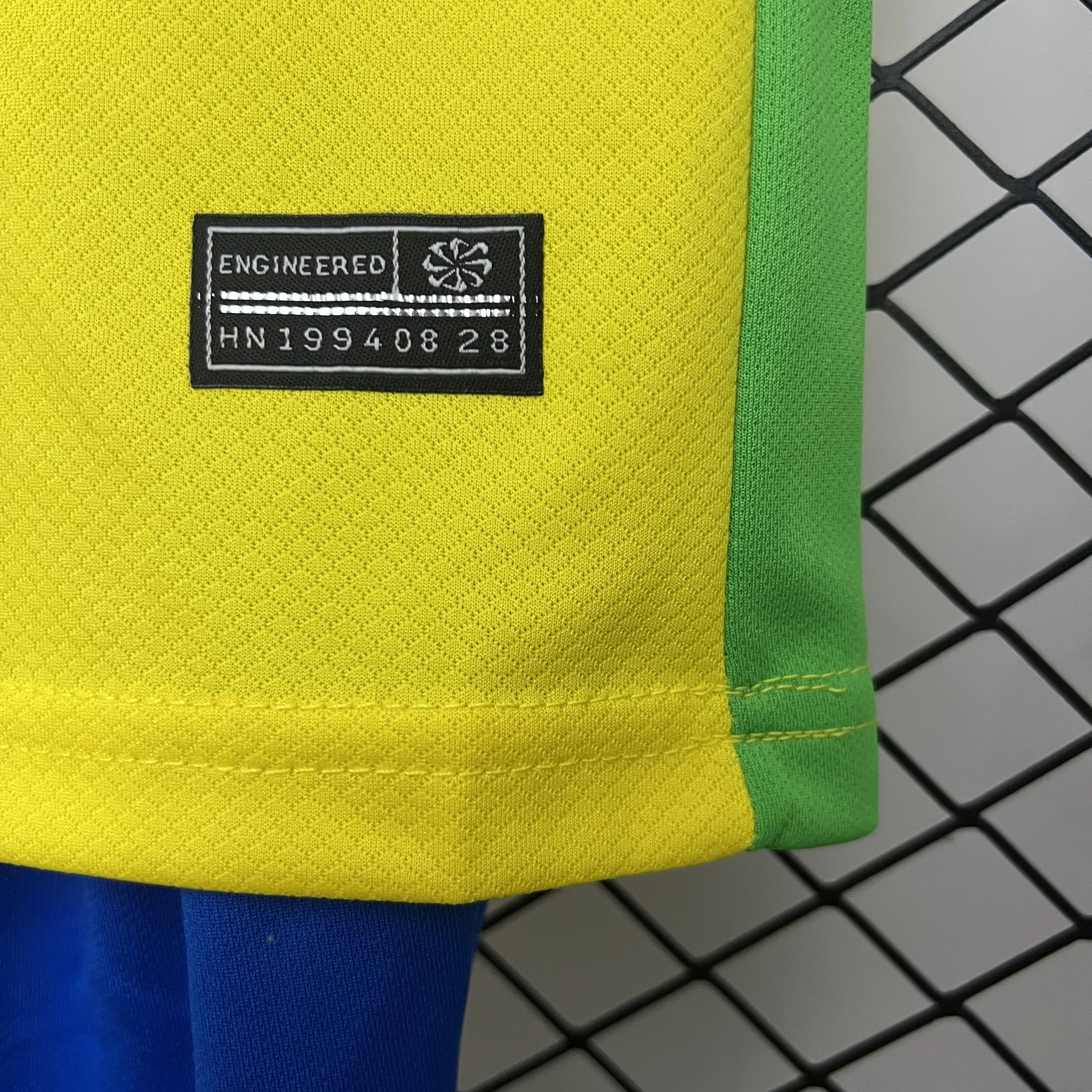 Brazil Home Soccer Uniform Kids Kit Jersey+Shorts 2025