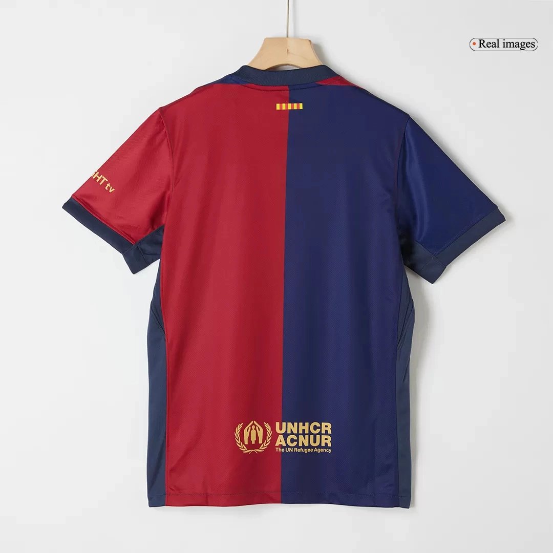 GAVI #6 Barcelona Home Soccer Jersey 2024/25 - Spotify Logo Without Text