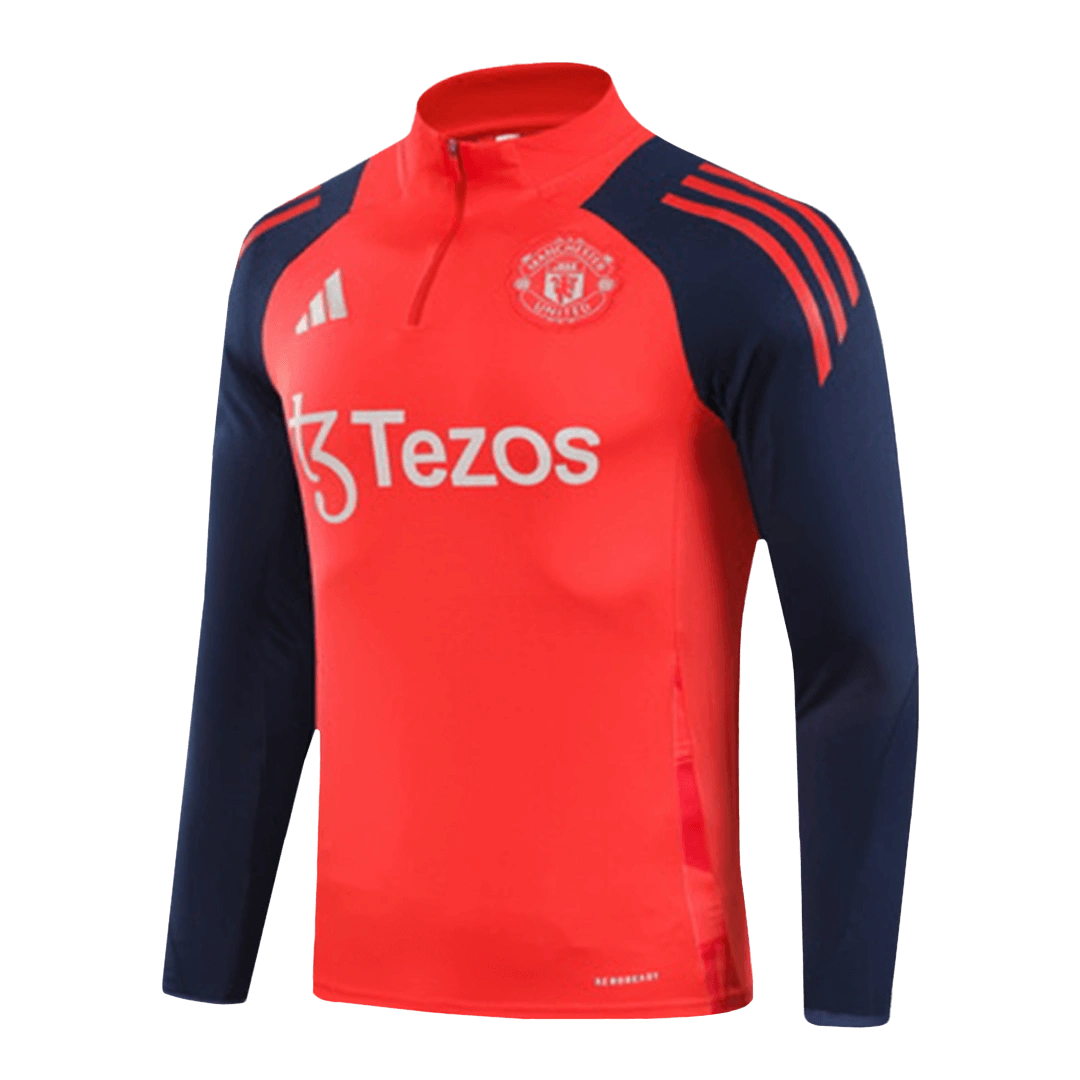 Manchester United 1/2 Zipper Sweat Kit (Top+Pants) Red 2024/25
