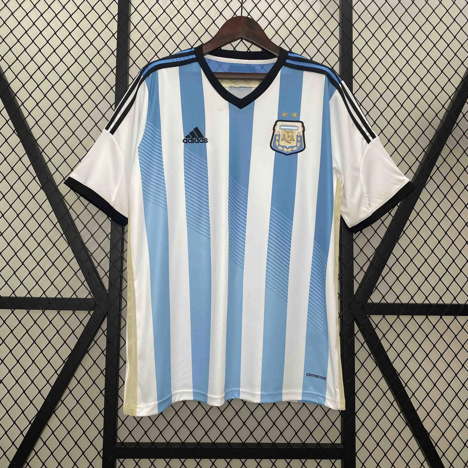 Argentina Retro Jersey Custom Home Football Jersey 2014