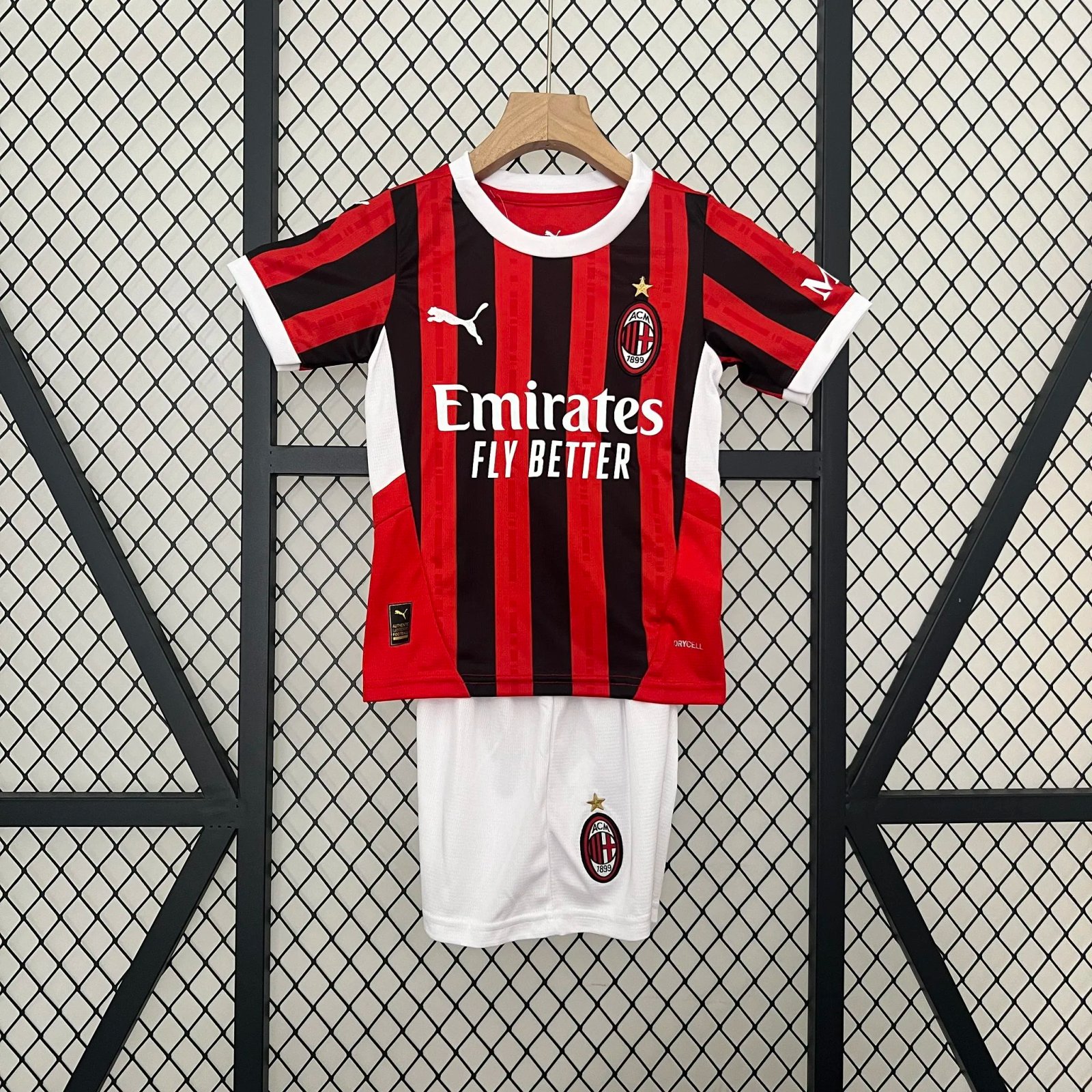 AC Milan Soccer Jersey Home Kids Kit Jersey+Shorts 2024/25