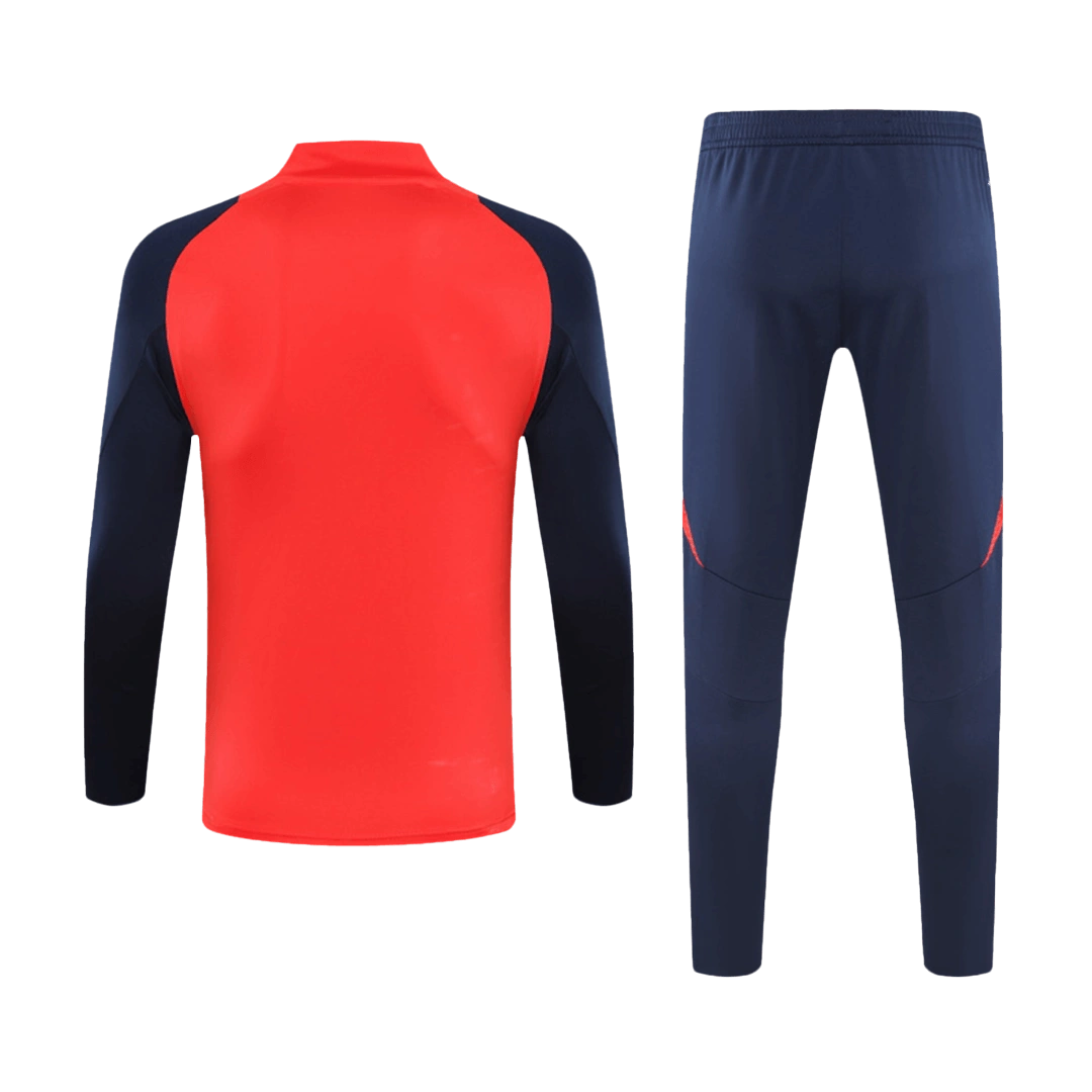 Manchester United 1/2 Zipper Sweat Kit (Top+Pants) Red 2024/25