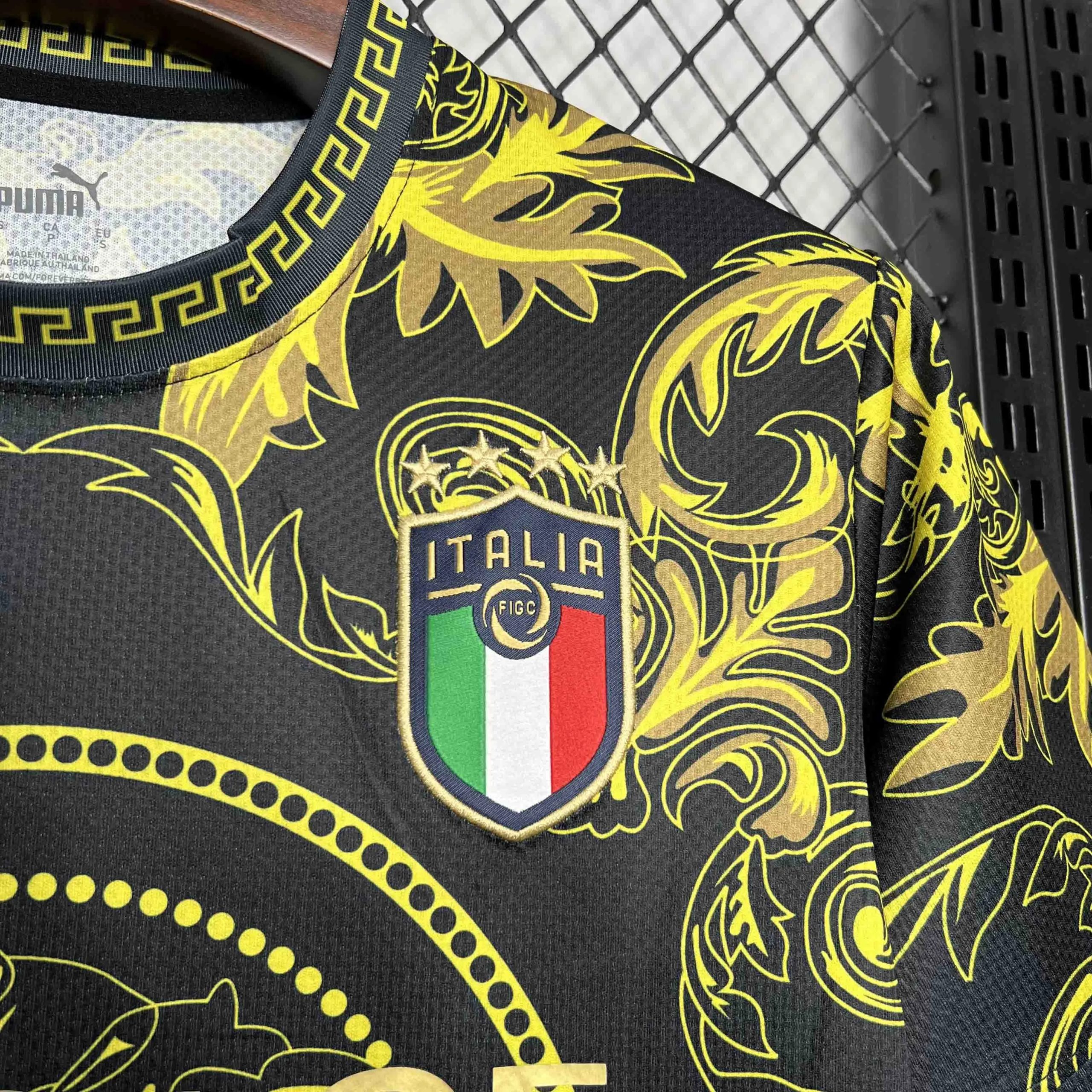 Italy Soccer Jersey x Versace Gold Special Edition Custom Shirt 2022