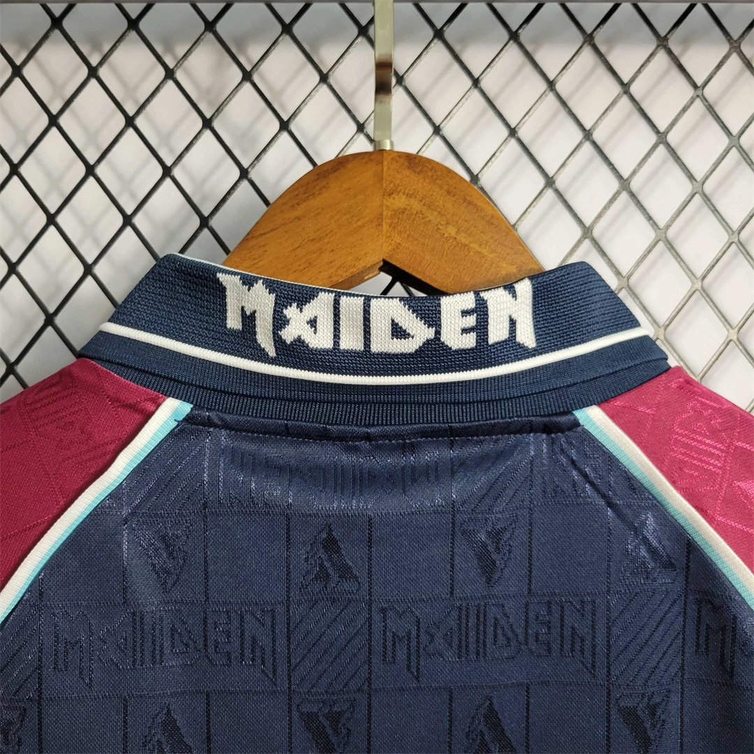 West Ham United Retro Football Jersey Iron Maiden Home Joint Board Shirt 1999/01