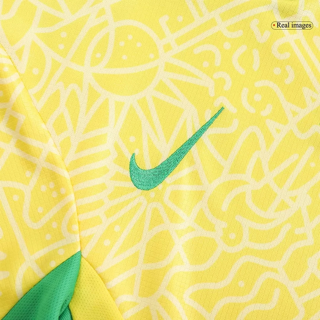 Brazil Home Soccer Uniform Kids Kit Jersey+Shorts Copa America 2024
