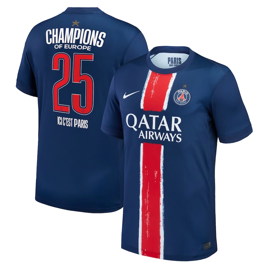 Authentic Soccer Jersey PSG Home x Champions of Europe 2025 Shirt - Player Version
