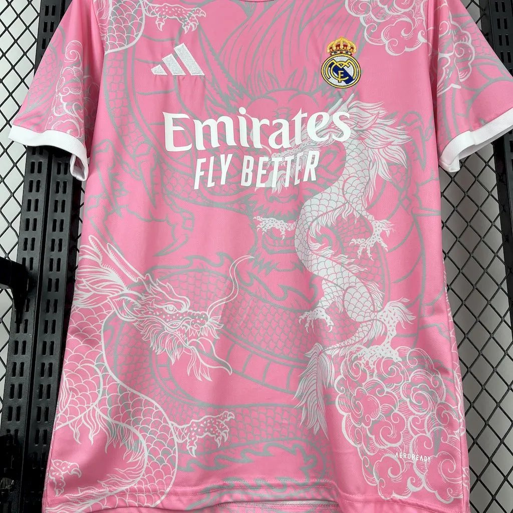 Real Madrid Soccer Jersey Dragon Pink Special Edition Custom Shirt 2025/26