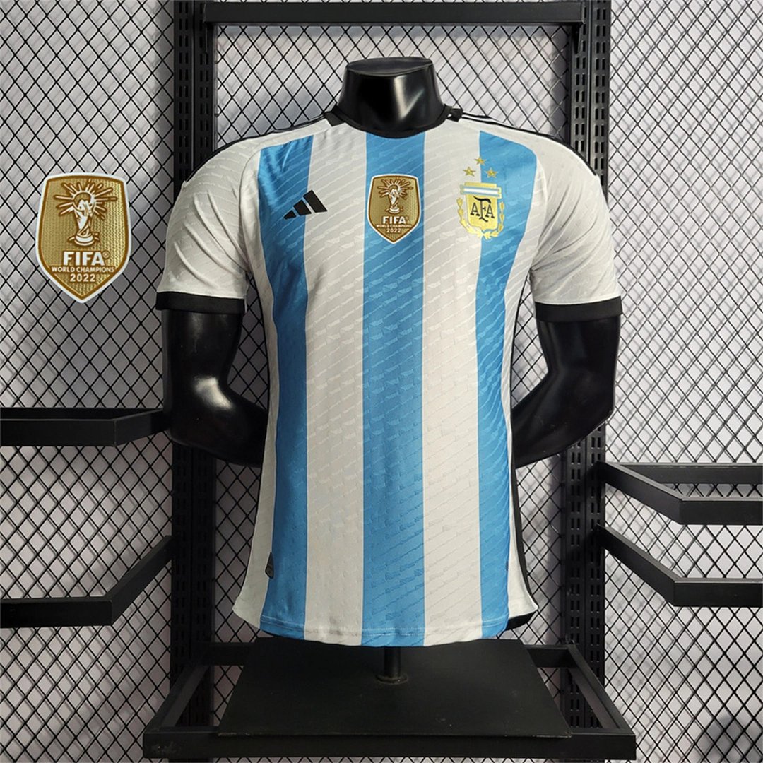 Argentina Authentic Soccer Jersey Home Shirt 2022 - World Cup Champion Edition 3 Stars