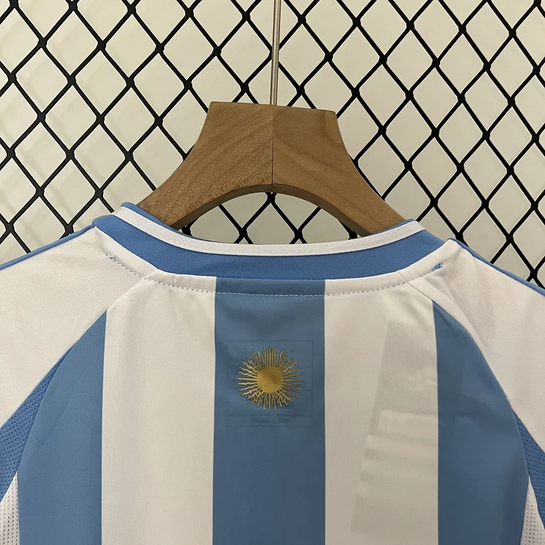 Argentina Home Soccer Uniform Kids Kit Jersey+Shorts 2024