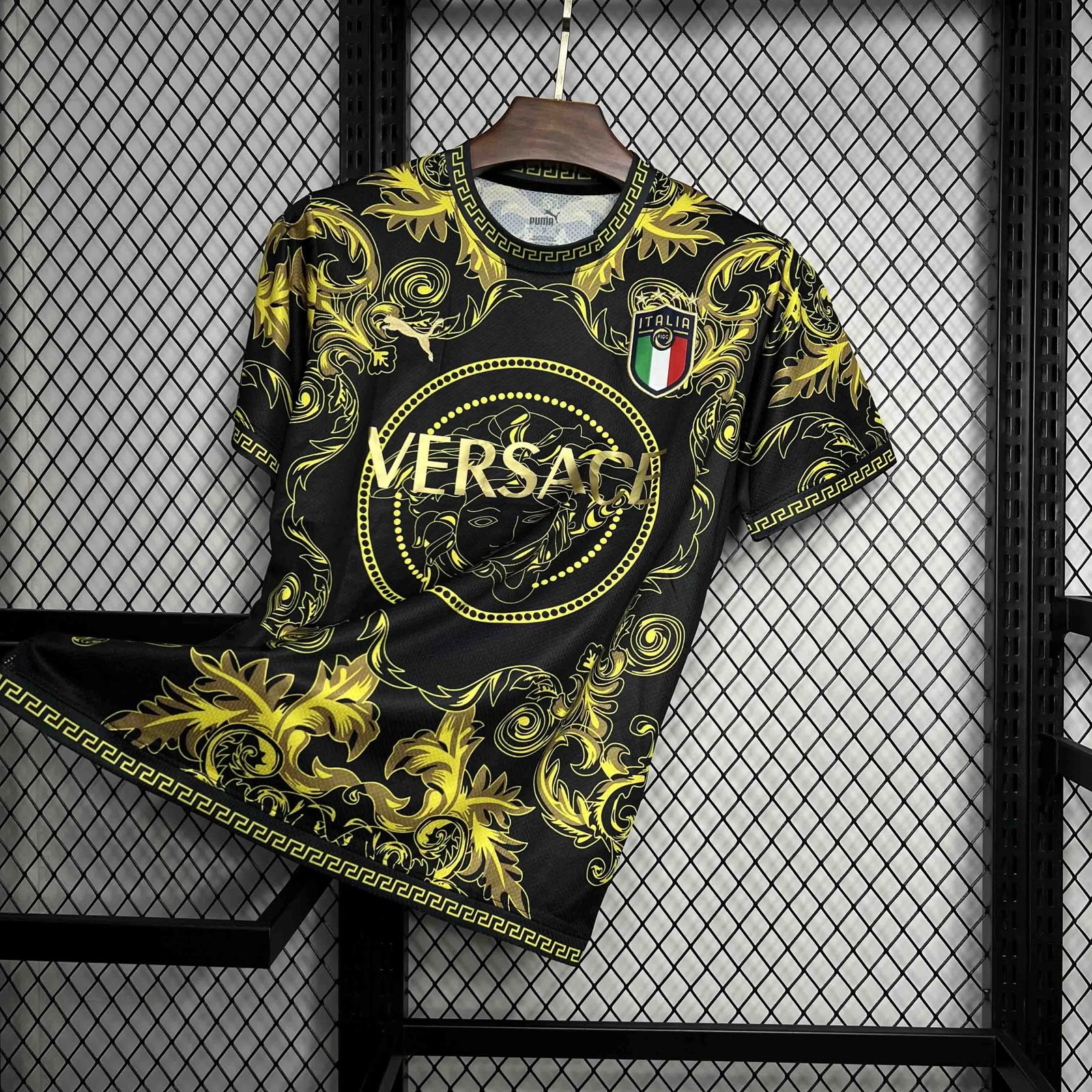 Italy Soccer Jersey x Versace Gold Special Edition Custom Shirt 2022