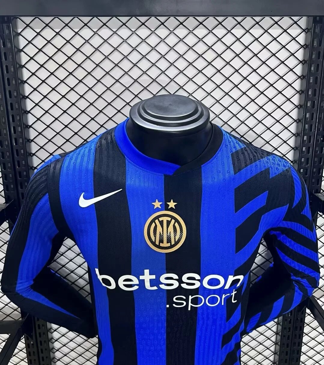 Authentic Soccer Jersey Inter Milan Home Long Sleeve Shirt 2024/25