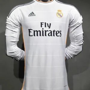 Real Madrid Authentic Retro Jersey Home Long Sleeve Soccer Shirt 2013/14