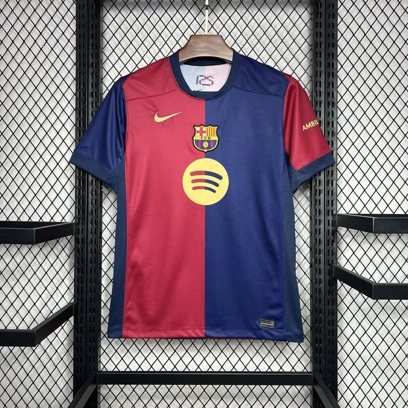 LEWANDOWSKI #9 Barcelona Home Soccer Jersey 2024/25 - Spotify Logo Without Text