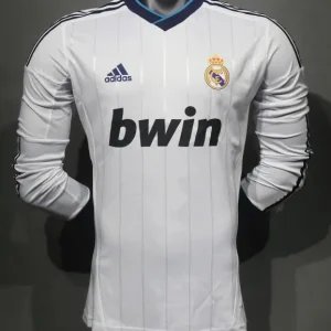 Real Madrid Authentic Retro Jersey Home Long Sleeve Soccer Shirt 2012/13