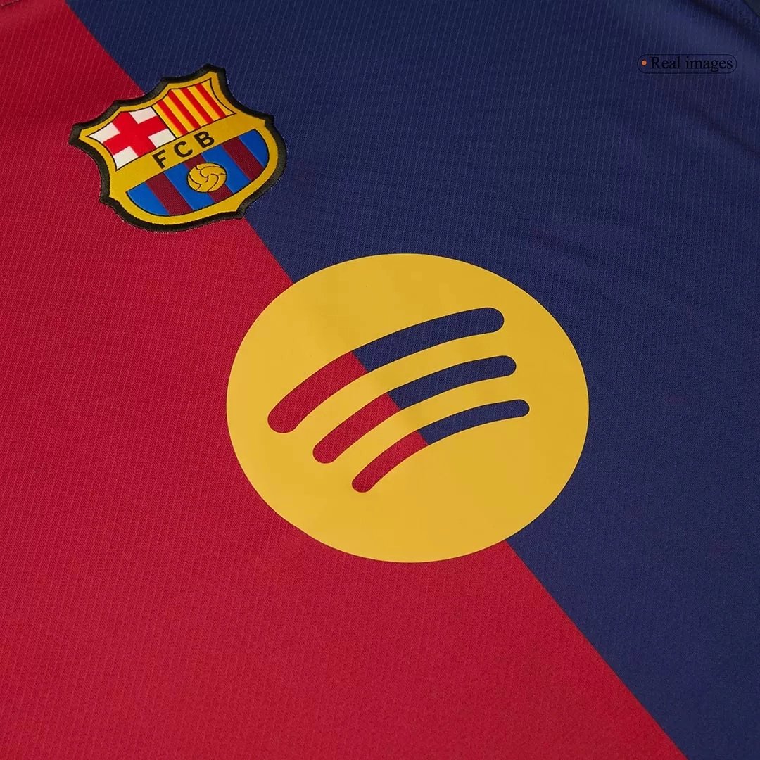 GAVI #6 Barcelona Home Soccer Jersey 2024/25 - Spotify Logo Without Text