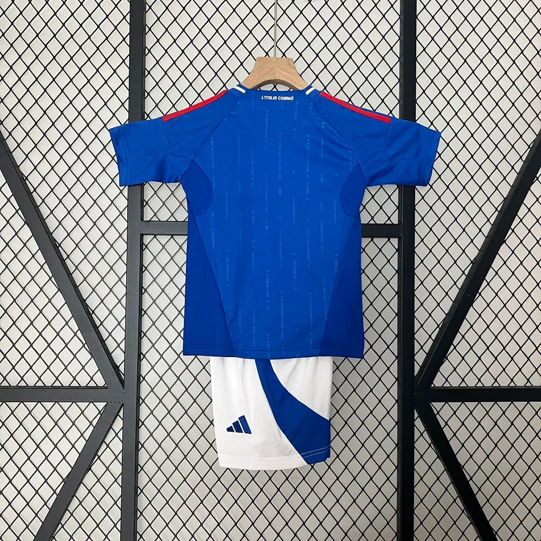 Italy Home Football Uniform Kids Kit Jersey+Shorts EURO 2024