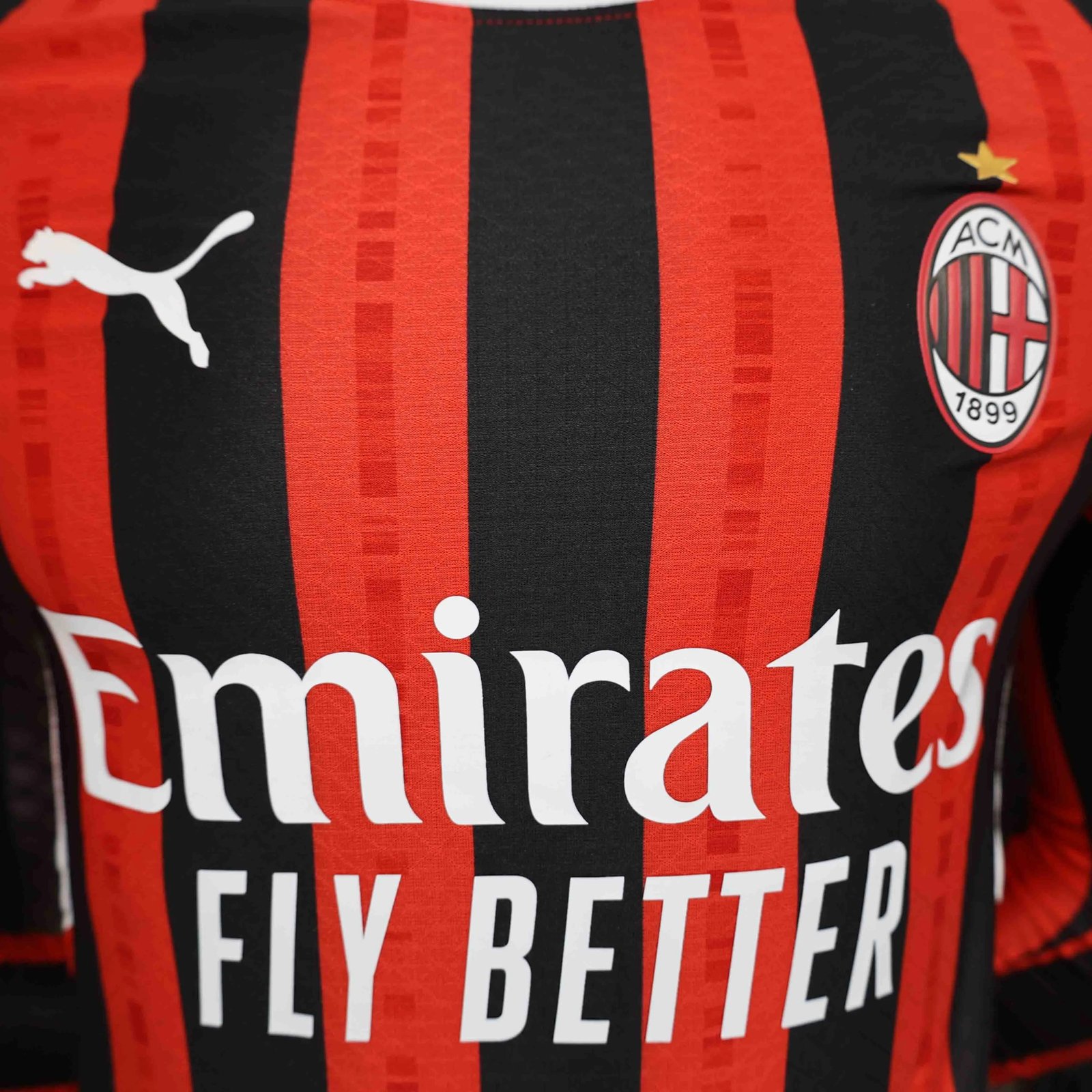 AC Milan Authentic Soccer Jersey Home Long Sleeve Shirt 2024/25