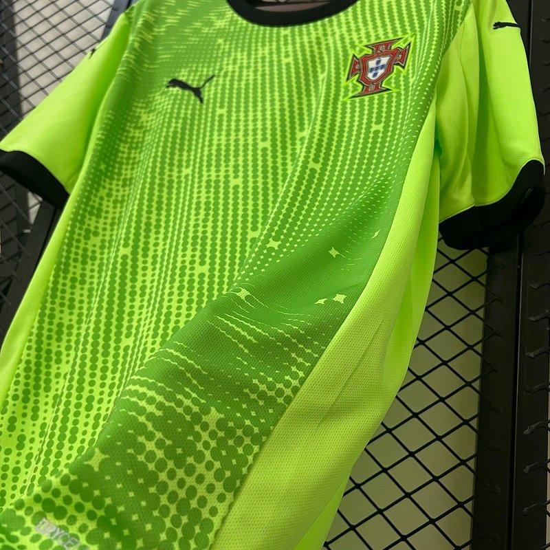 Portugal Soccer Jersey Green Goalkeeper Custom Shirt 2025