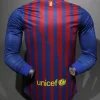 Authentic Barcelona Retro Jersey Home Long Sleeve Soccer Shirt 2011-12