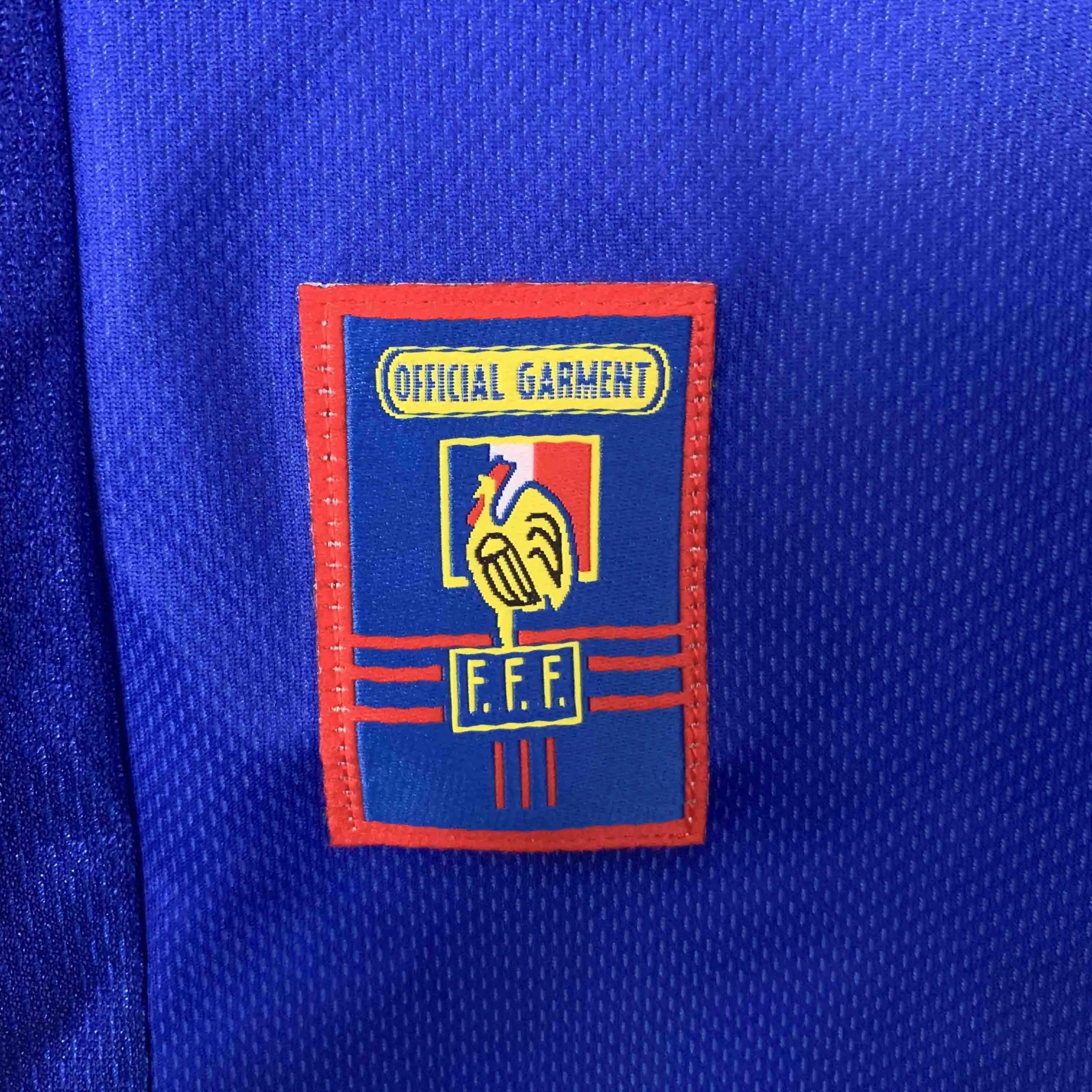 France Retro Soccer Jersey Home Long Sleeve Custom Shirt World Cup 1998