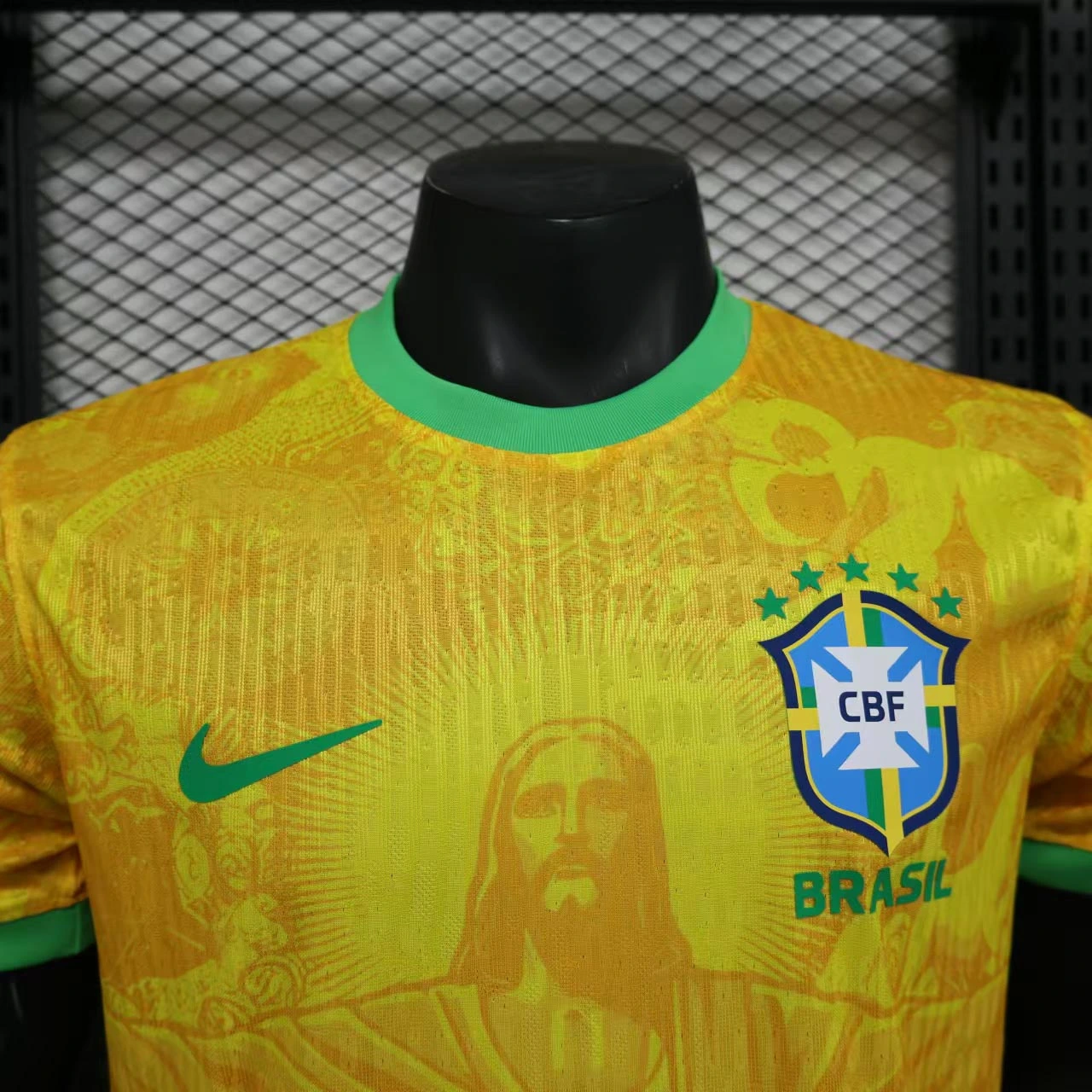 Brazil Authentic Soccer Jersey Jesus Christ the Redeemer Match Shirt 2024