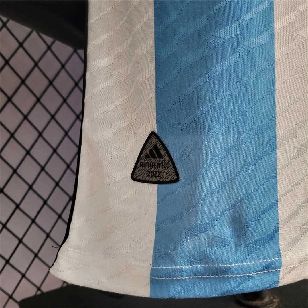 Argentina Authentic Soccer Jersey Home Shirt 2022 - World Cup Champion Edition 3 Stars