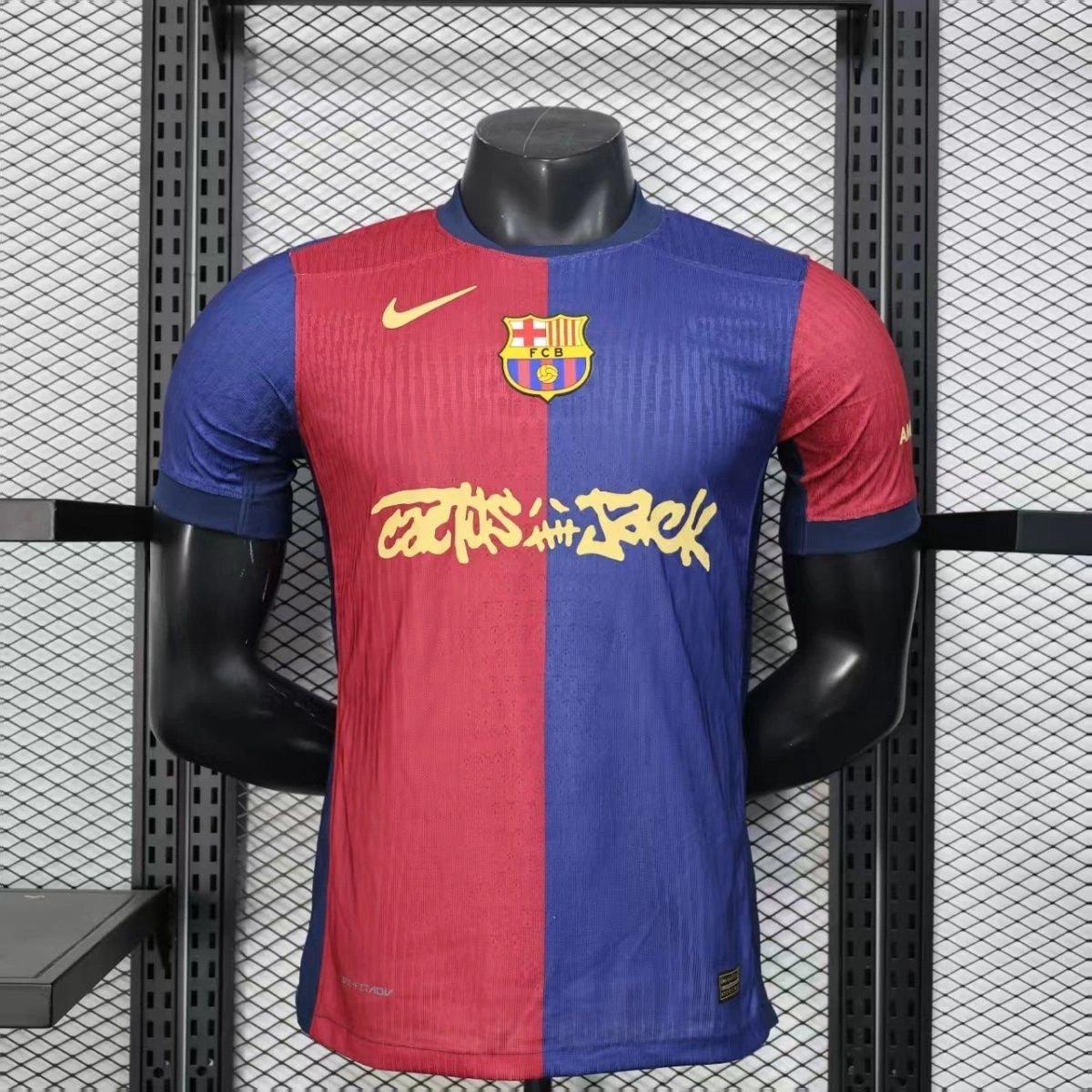 Authentic Soccer Jersey Barcelona Home x Travis Scott Shirt 2024/25