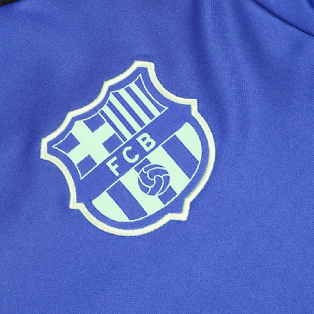 Kids Barcelona Zipper Sweat Kit (Top+Pants) Blue 2024/25