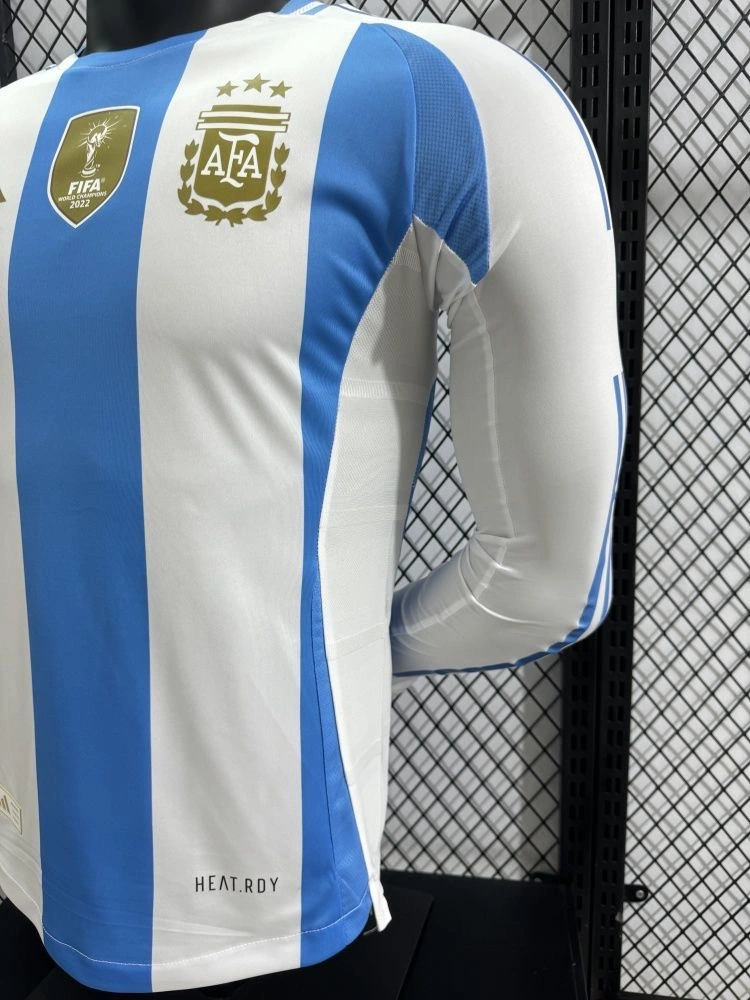 Argentina Authentic Soccer Jersey Home Long Sleeve Shirt 2024