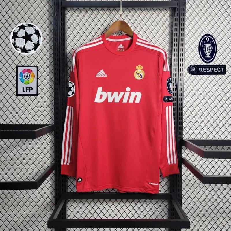 Real Madrid Retro Jersey Away Long Sleeve Soccer Shirt 2011/12