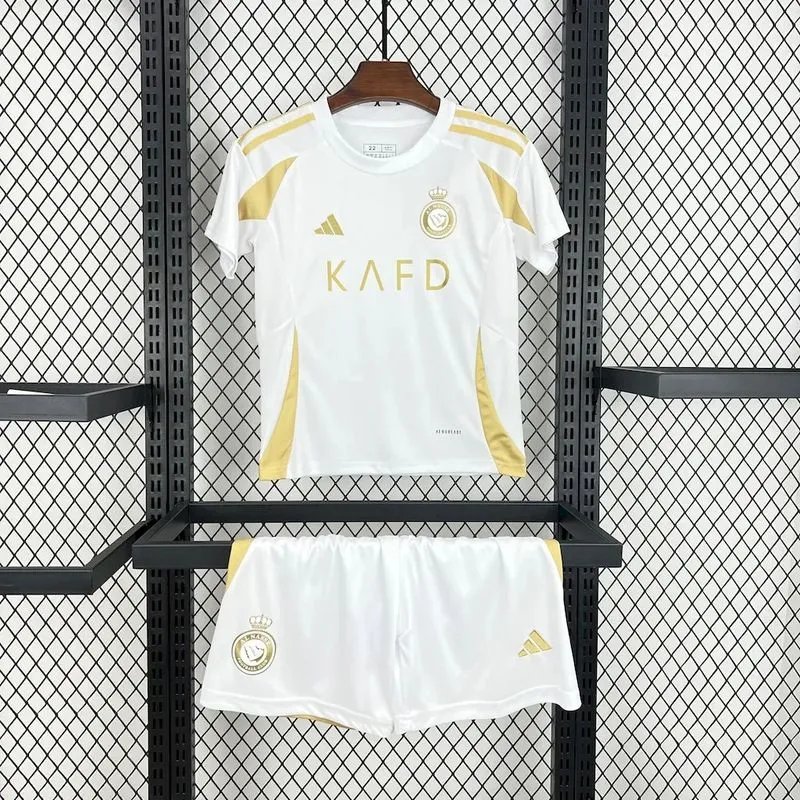 Al Nassr Soccer Jersey Third Away Kids Kit Jersey+Shorts 2024/25