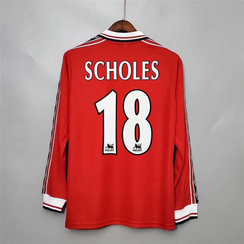 Manchester United Retro Home Long Sleeve Football Jersey Shirt 1998/99