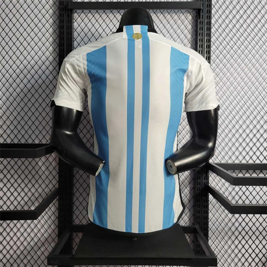 Argentina Authentic Soccer Jersey Home Shirt 2022 - World Cup Champion Edition 3 Stars