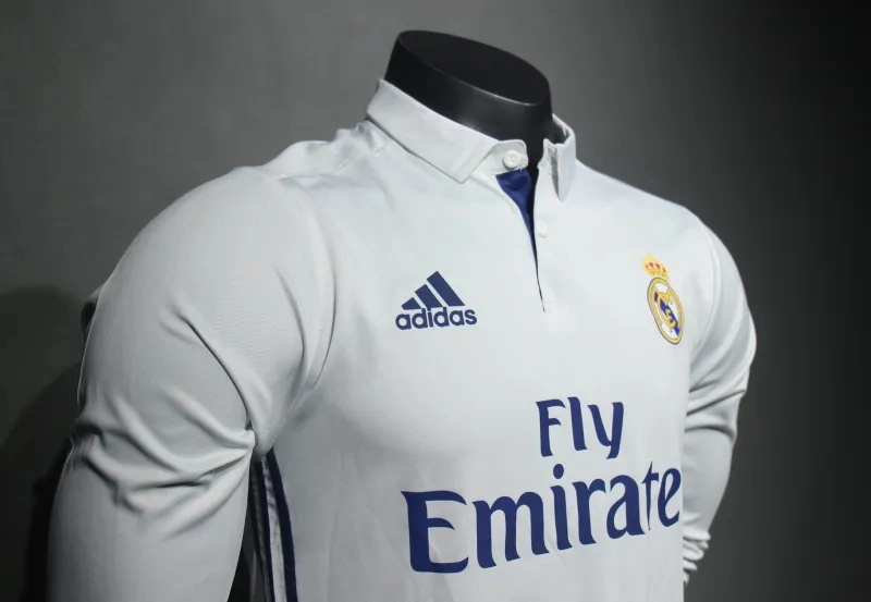 Real Madrid Authentic Retro Jersey Home Long Sleeve Soccer Shirt 2016/17