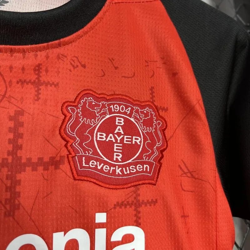 Bayer 04 Leverkusen Soccer Jersey Home Kids Kit Jersey+Shorts 2024/25