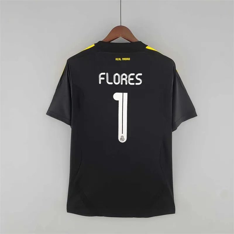 Real Madrid Retro Jersey Away Goalkeeper Black Soccer Custom Shirt 2011/12