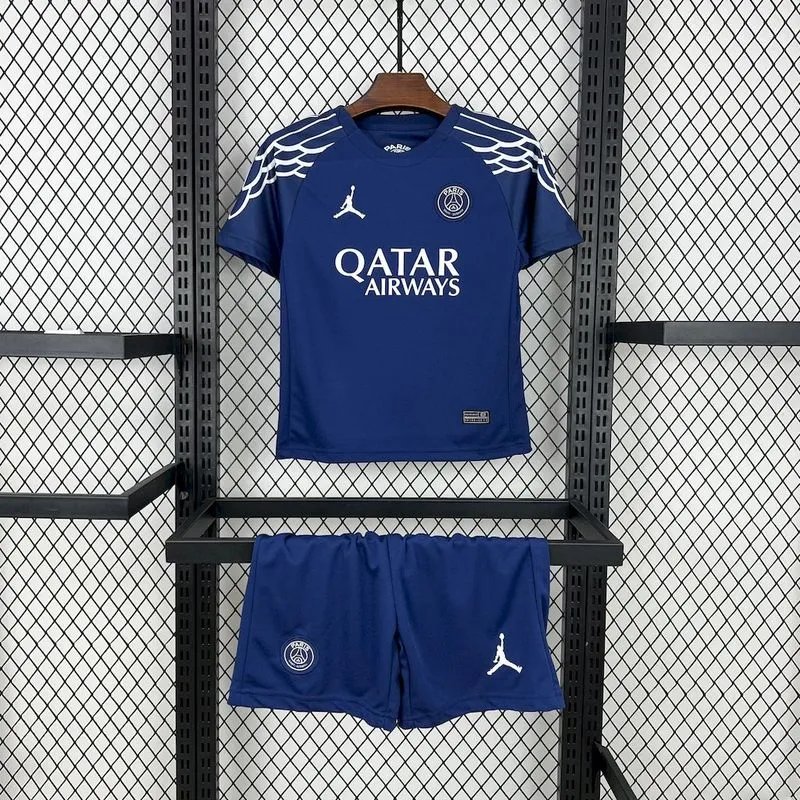 PSG Soccer Jersey Fourth Away Kids Kit Jersey+Short 2024/25