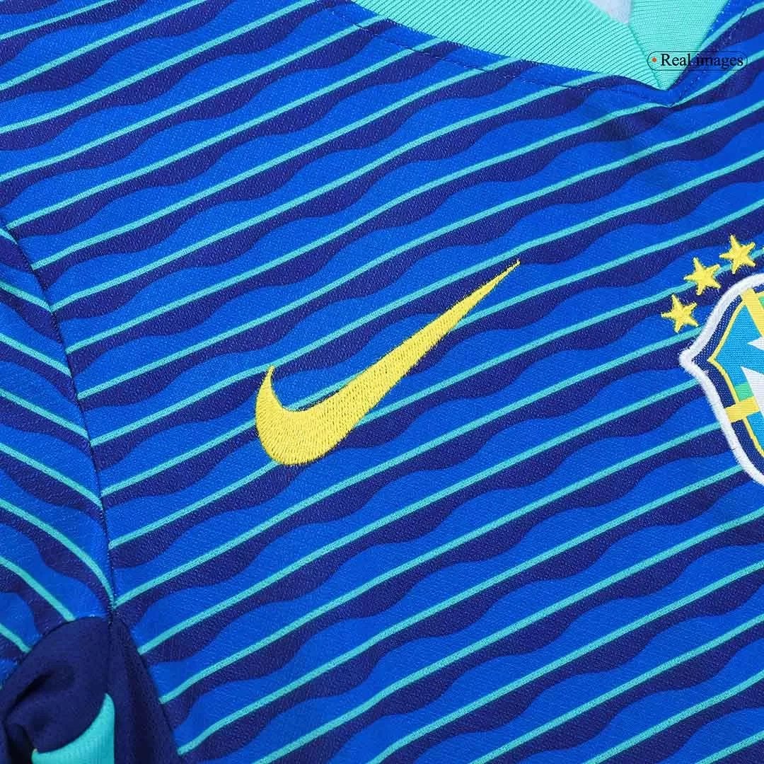 Brazil Away Soccer Uniform Kids Kit Jersey+Shorts Copa America 2024