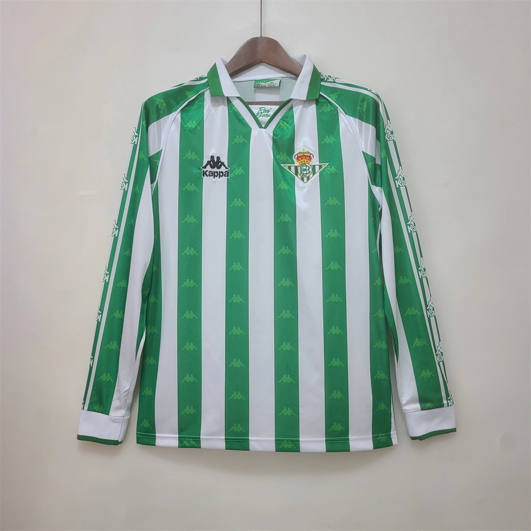 Real Betis Retro Jersey Home Long Sleeve Soccer Shirt 1995/97