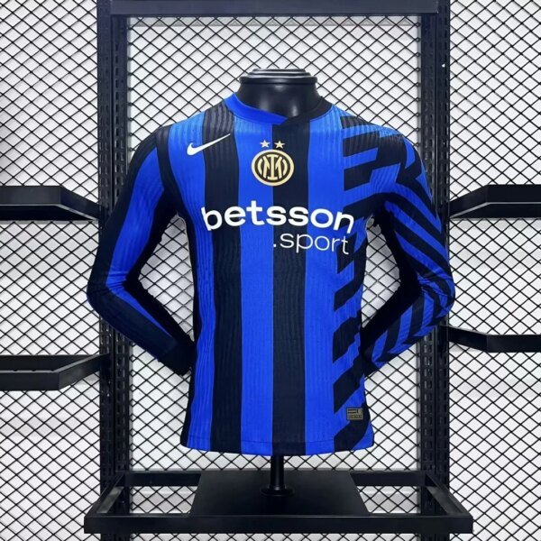 Authentic Soccer Jersey Inter Milan Home Long Sleeve Shirt 2024/25